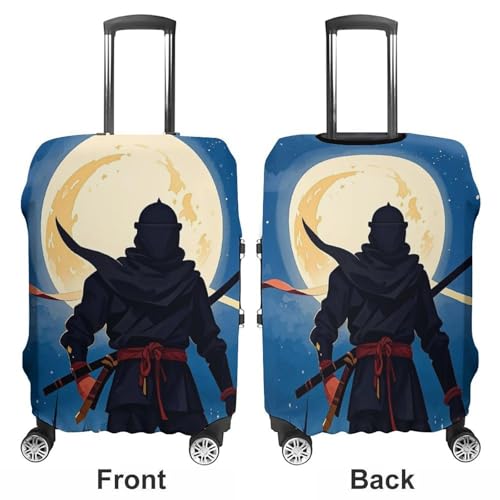 Carry on Luggage Cover Moonlight Watercolor Style Ninja Suitcase Covers for Luggages Tsa Approved Travel Luggage Sleeve Protector Elastic Suitcase Protector Anti-Scratch Washable Fits 19-30 Inch Case3