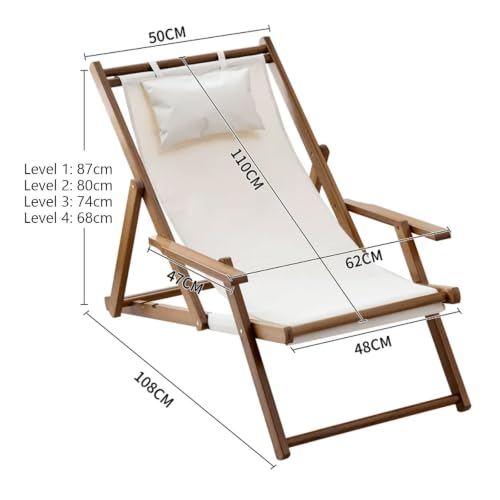 Chaise camping pliante d'extérieur portable avec appui-tête de plage - 3