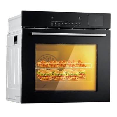 24" Electric Single Wall Oven, 3000W/240V Built-in Wall Oven with 2.5Cu.Ft Capacity, 8 Cooking Functions & 108 Automatic Recipes, 3D Surround Heating, Double-Layered Glass Door, Touch Control