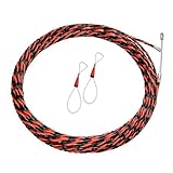 Oniissy Elektriker-Kabeleinfädelgerät mit 5 mm Fiberglas-Nylon-Drahtführung für Zugang zu Drähten unter Dielen und Decken, rotes und schwarzes Design, geeignet für (15 m)