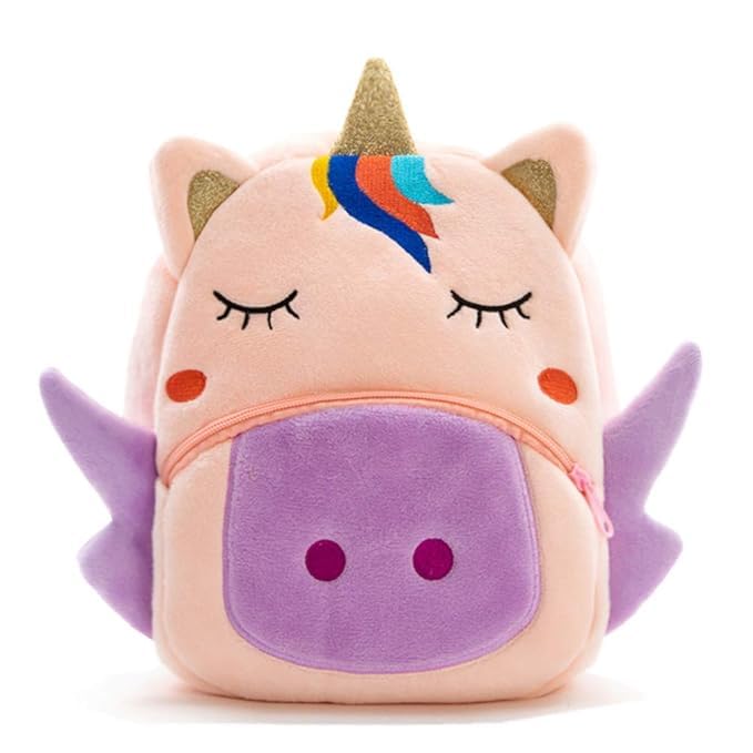 kids plush backpack | soft & lightweight school bag for toddlers | cute cartoon travel bag with adjustable straps | spacious & durable | for boys & girls