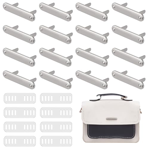 PH PandaHall 16 etiquetas de metal rectangulares en blanco, placas grabadas de metal para bolso, mochila, sombrero, zapatos, manualidades, arte conmemorativo, artículos de costura, platino, 47,5 x 9,5