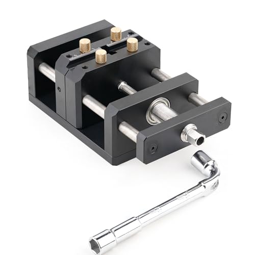 SIXRUN Mini Morsa da Banco in Lega di Alluminio, Morsa per la Lavorazione del Legno Autocentrata con Scale Trasparenti per Allineamento di Precisione e Applicazioni Versatili