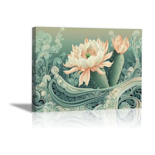 Cadeau d'anniversaire idéal avec ce tableau sur toile paysage fleur nocturne encadré