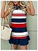 SHENHE Women's Ruffle Hem Sleeveless Striped Tank Dress Anchor Print Sailor Shift Dress Blue Medium