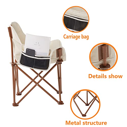 Tosamc Folding Chairs Heavy Duty Support 350 Lbs Moon Chair With Carry Bag White #TOP3