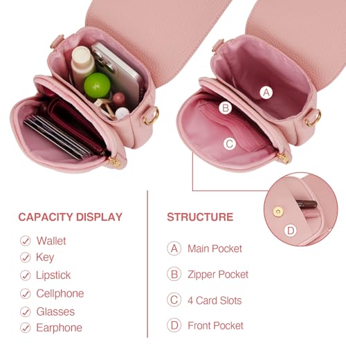 Image of Gift for Girls Small Initial Crossbody Bag for Teens Vegan Leather Cell Phone Kids Purse