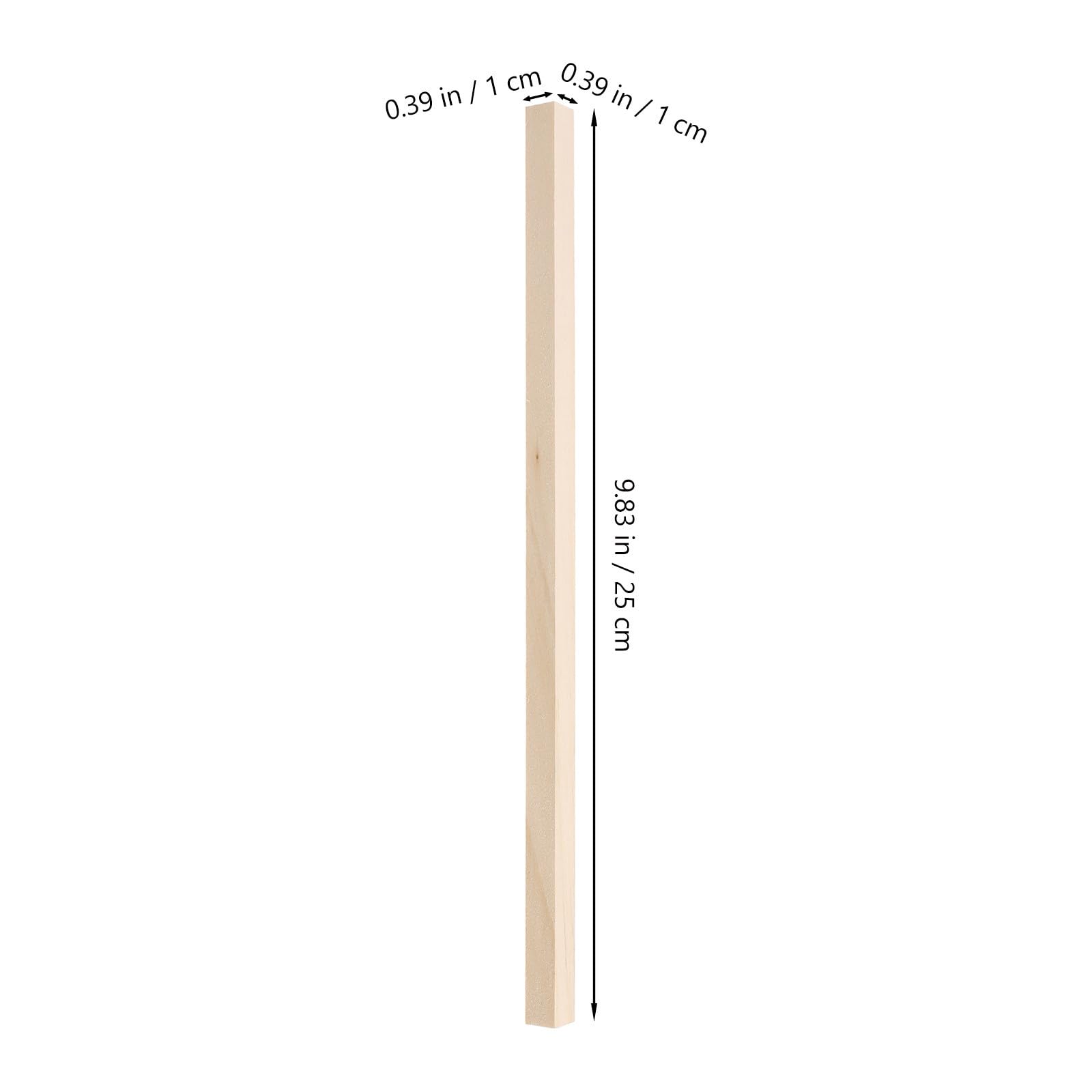 Healeved Quadratische Holzstäbe Splintfrei und Bruchfest zum Basteln 60 Stück 25x1cm für Modellbau und Selbstgemacht Kunsthandwerk