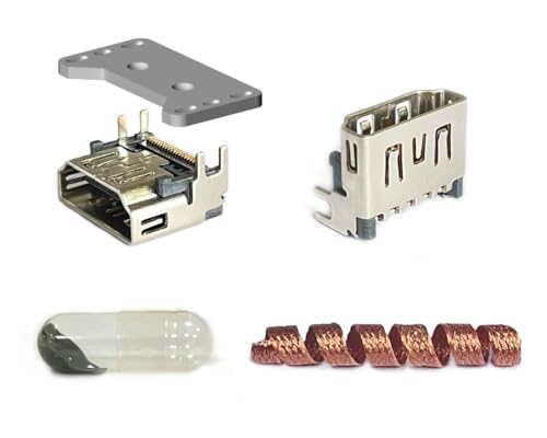 ElecGear 2x HDMI Ports + Desoldering Heating Plate Replacement for PS5 HDMI Socket, Repair Part and Special Desolder Wire Soldering Tools incl.