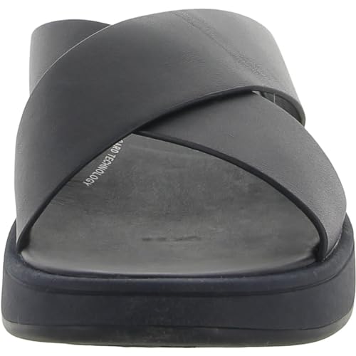 Image of FitFlop Women's F-Mode Leather Flatform Cross Slide Sandal