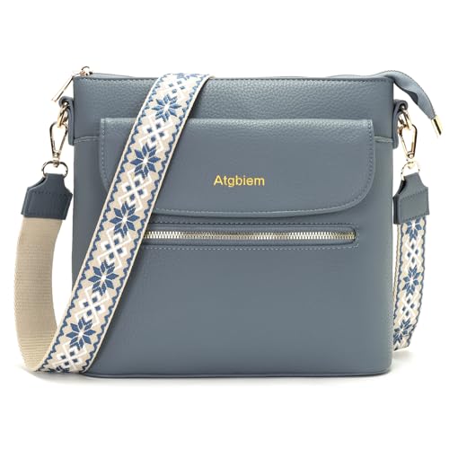 Atgbiem Sac a Main Bandoulière Femme Sacoche Femme Petit Tendance Sac Multipoches 6 compartiments Bleu 9 couleurs disponibles