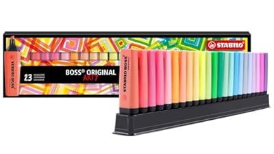 Marcador fluorescente STABILO BOSS ORIGINAL - Set de escritorio ARTY con 23 colores