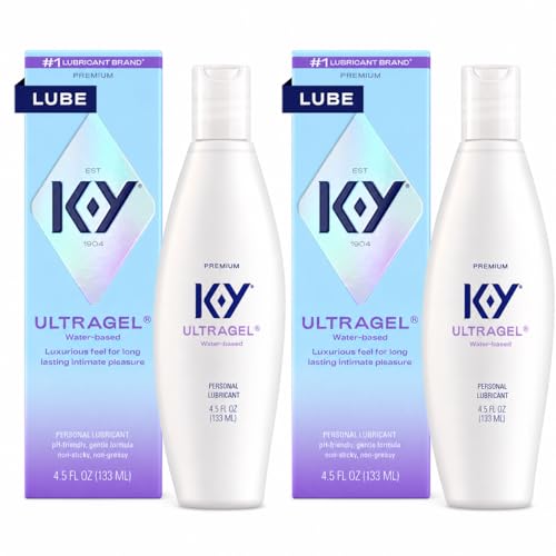 K-Y Ultragel Lube, Personal Lubricant, Water-Based Formula, Safe to Use with Silicone Toys, For Men, Women and Couples, 4.5 FL OZ (Pack of 2)
