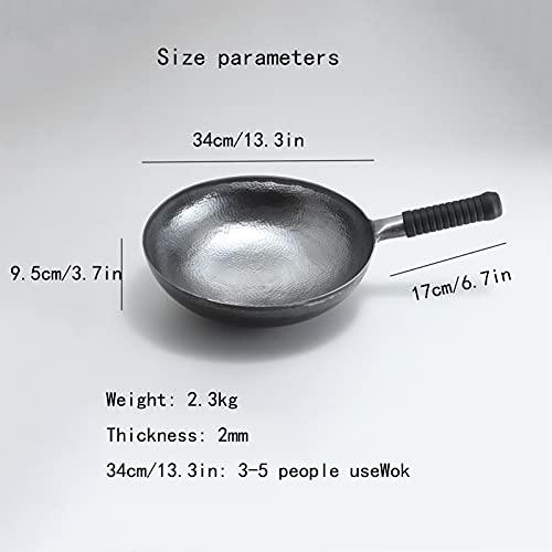 Wok de hierro sin recubrimiento, 34 cm miniatura 4