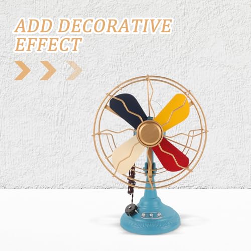 Ventilateur en métal rétro PRETYZOOM objet décoration bureau - 8