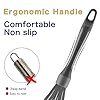 OYV Dishwasher Safe Whisk, Professional Whisks for Cooking Non-Scratch, Stainless Steel & Silicone Wisk, Plastic Rubber Whisk Tool for Nonstick Cookware Pans, Heat Resistant,12-Inch, Grey #4