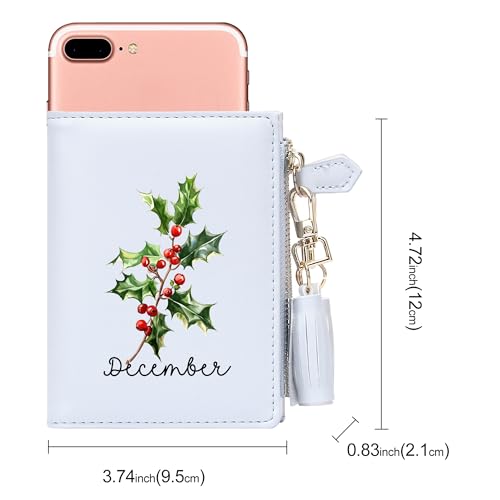 ZRTARY Customized Birthday Flowers Wallets for Women,Holiday Gift, Birthday Gift for Parent and Grandparent, Graduation Gift for Her Him 0470l2