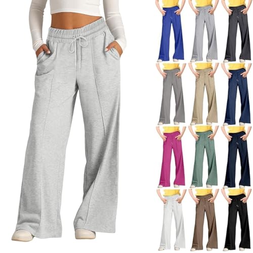 Baggy Sweatpants for Teen Girls Oversized Wide Leg Joggers 2025 Fall Elastic High Waist Casual Workout Sweat Pants