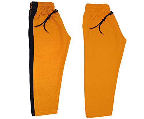 Image of indi weaves Kids Unisex Solid Fleece Warm Track Pants Winter Lower for Boys & Girls (Mustard; Mustard; 6-7 Years) Pack of 2