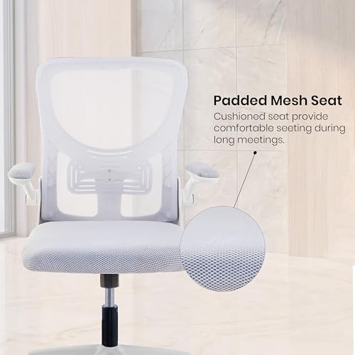 Image of Casa Copenhagen Grey White | Mid Back Imported Mesh Fabric Boss Office Chair | Y Design Ergonomic Back Support | 2D Aero Design Adjustable Armrests | Synchro Tilt Lock Mechanism