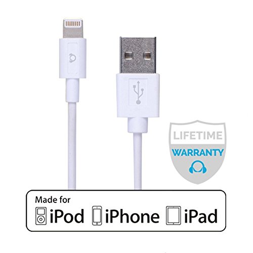 Gear Beast Apple MFi Certified 6 feet Lightning to USB Charge and Sync Cable for iPhone SE, 6, 6s, 6 Plus, 6s Plus, 5, 5s, 5c, iPad 4, iPad Pro, iPad Air, iPad Mini, iPod Touch 5/6, Nano 7