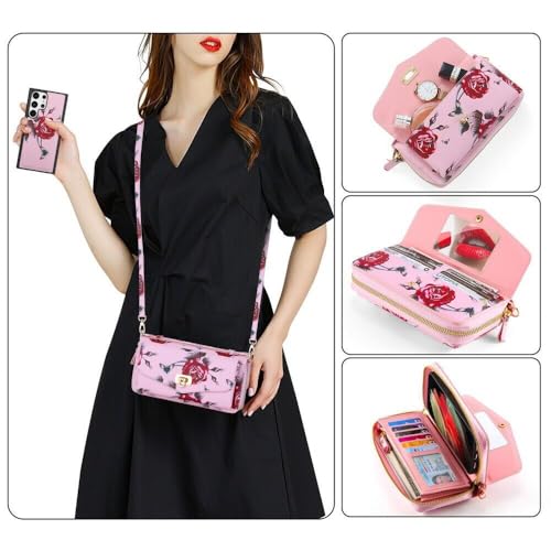 Housse portefeuille Samsung Galaxy S23 Ultra rose pour sécuriser vos sorties et vos déplacements - 3