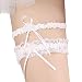 Lace Wedding Garters for Bride Pearl Stretch Prom Garter, Women Wedding Bridal Legs Garter Set (White)