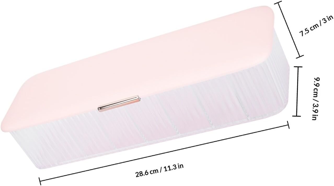 Multi-grid Cable Organizer Box for Desktop Charging Cables and Data Wires Pink Plastic Cord Storage Case