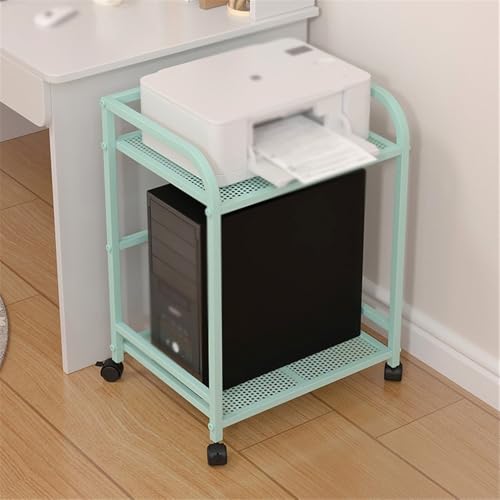 Soporte móvil para CPU con ruedas bloqueables, estante para impresora y soporte para torre de PC, carrito resistente para accesorios de juego (Azul) miniatura 5