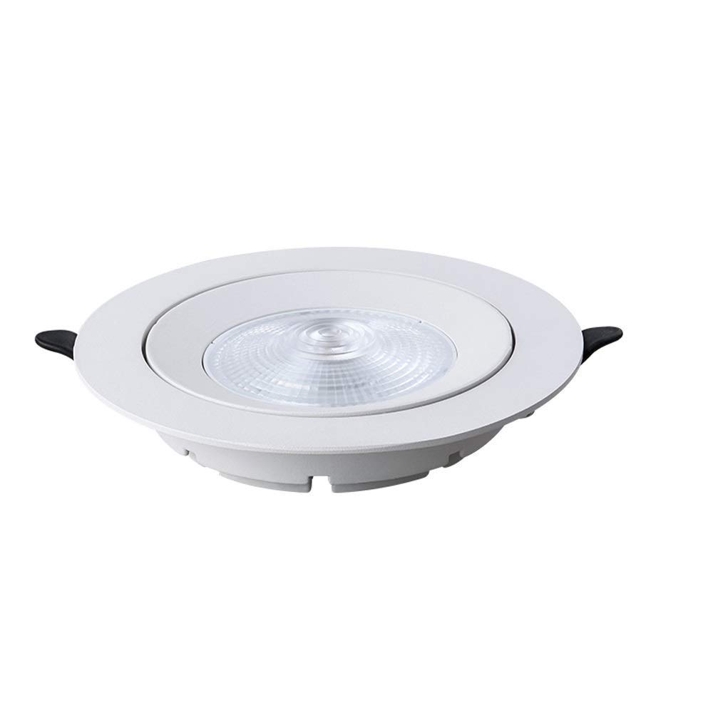 YNBSHGAA Recessed Ultra Thin No Strobe Aluminum 5W/7W LED Ceiling Lamps Recessed Embedded Clothing Store Mall Office Spotlights Floodlight Creative Round Downlight Grille Lighting,2-6000k-7w