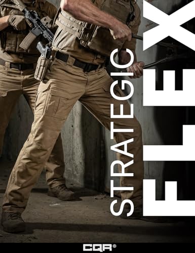 Image of CQR Men's Flex Ripstop Tactical Pants, Water Resistant Stretch Cargo Pants, Lightweight EDC Hiking Work Pants