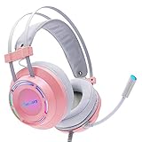 Kanal virtuellen Surround-Stereo-Sound-Headset mit Licht, liefert einen klaren, gestochen scharfe und satter Sound, Erleben Sie ein immersive 360-Grad-Klangfeld, eine bessere Gaming-Atmosphäre für Gamer.