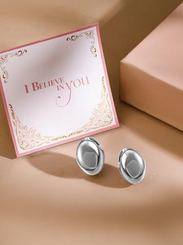 Image of Rubans Rubans Silver-Plated Oval Studs Earrings | Women & Girls - Wedding & Occasions - Ideal Gift for Loved Ones