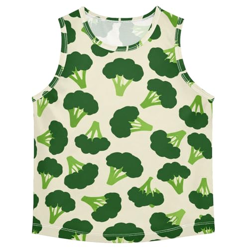 J JOYSAY Broccoli Vegetable Beige Boys Tank Top Sleeveless Muscle Shirts Quick Dry Kids T-Shirts 3-15T