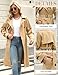 Tuopuda Damen Frühling Jacke Winddichte Cabanjacke mit Schulterknöpfen Schulterklappen Slim Fit Lange Jacken Verstellbare Gürtel Mantel mit Taschen, Khaki, S