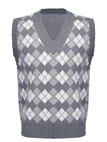 Kids Girls V-Neck Plaid Uniform Waistcoat Pullover Knitted Sweater Vest Crochet Knitwear for Autumn3