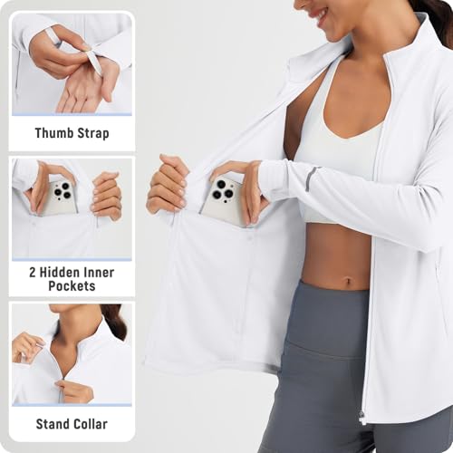 baleaf Women's Sun Shirts UPF 50+ Lightweight Running Jacket UV Protection Athletic Full Zip Long Sleeve Pockets - Image 5