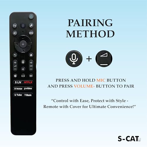 Image of S-CAT Compatible with Sony Tx811d Bravia TV Remote with Voice Command Suitable for A80L A83L A84L X75L X74L X90L X95L 85X80L 85X95L Series Smart 4K OLED Televison - Contact Customer Care for Order