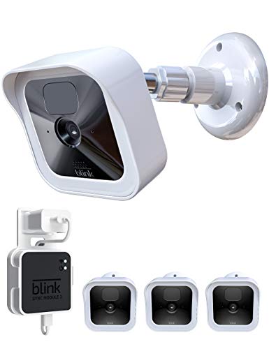 All-New Blink Outdoor Camera Housing and Mounting Bracket, COOLWUFAN Weather Proof Protective 360 Degree Adjustable Mount with Blink Sync Module 2 Outlet Mount for Blink Camera System(White(3 Packs))