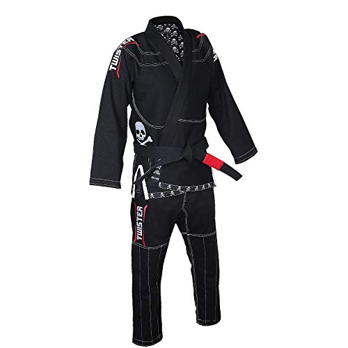 Twister Progress 5.0 Brazilian Jiu Jitsu Gi Ibjjf Approved Triple Stitches Reinforcement Preshrunk Pearl Weave 475Gram (Black, A3) #TOP3