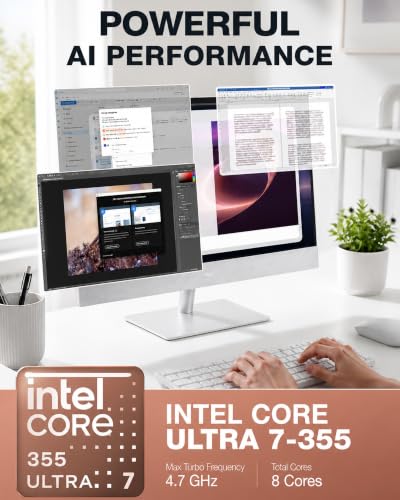 Image of Dell 27 inch All-in-One Desktop Computer Touchscreen Intel Ultra 7 355 Wi-Fi 7