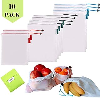 ToadalEco Reusable Mesh Produce Bags – Set of 9 Heaviest Duty, Zero Waste