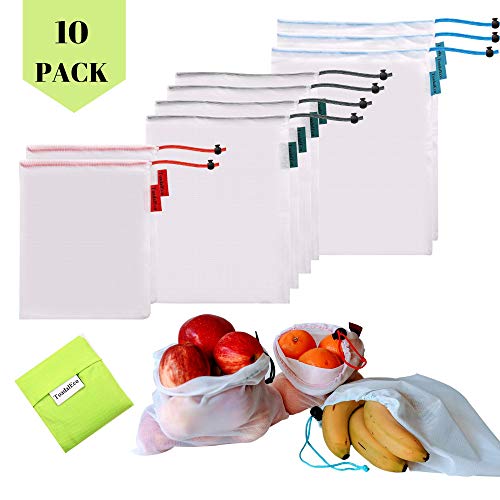 ToadalEco Reusable Mesh Produce Bags – Set of 9 Heaviest Duty, Zero Waste