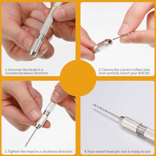 Honoson HONOSON-HAND TWIST-23018 81 Pcs Hand Drill Bits Set, Pin Vise Hand Drill, 80 Pcs Micro Twist Drill Bits And 1 Pin Vise Small Micro Drill Bits Model Rotary Tool thumb #4