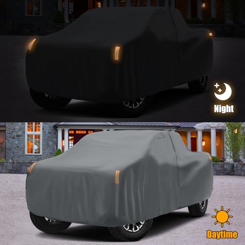 Image of Waterproof Premium Truck Covers Replace for Ford F-Series,Chevy Silverado,Dodge Ram CrewCab 5.5 ft, 10 Layers Heavy Duty with Cotton Liner Car Cover with Zipper Door for Snow Rain Dust Protection