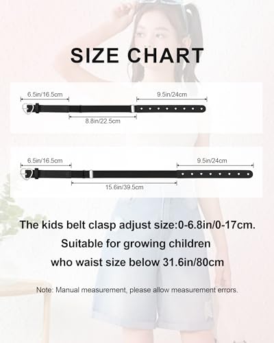 AWAYTR Girls Elastic Leather Belt - Rhinestone Heart Buckle Stretch Kids Belt for Toddler3