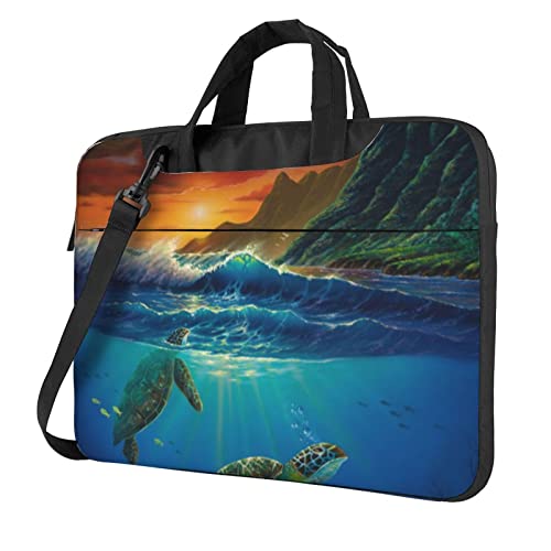 Sac ordinateur portable tortue de mer à bandoulière pour transporter votre PC avec style
