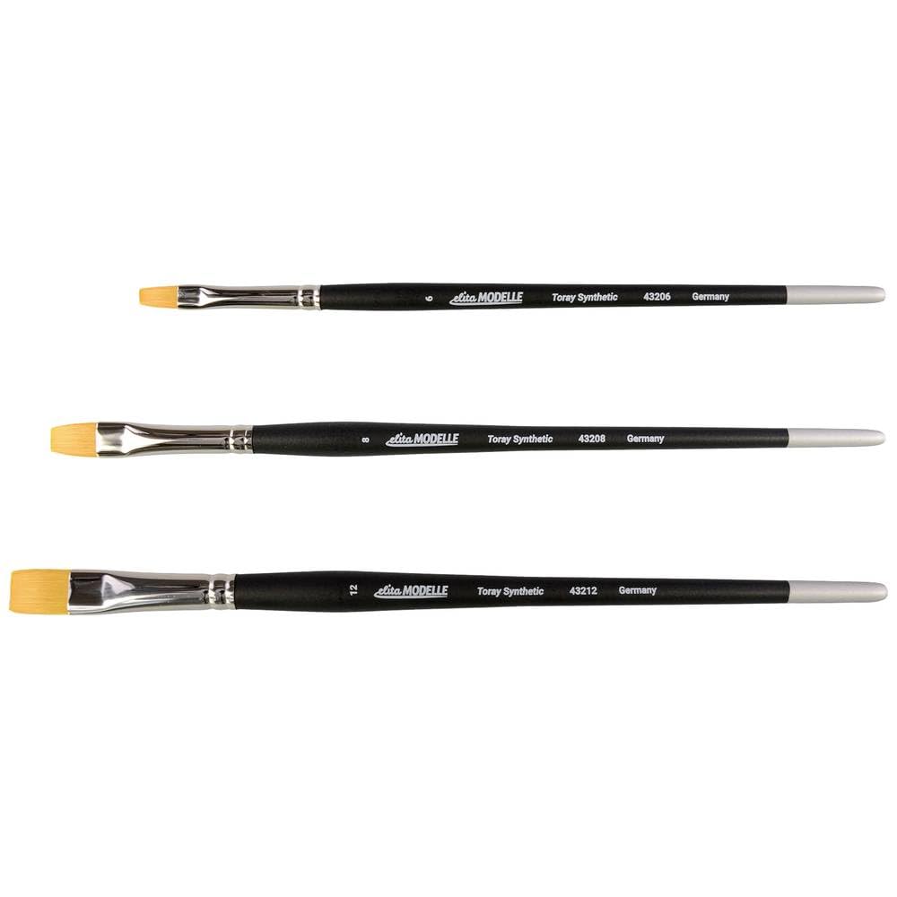Pinceaux Toray Elita lot de 3 pinceaux peinture acrylique et détails