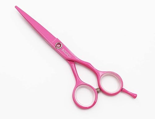 Miniatura 2 de ROCOCO Tijeras profesionales de corte de pelo rosa de 55 pulgadas y tijeras de adelgazamiento del cabello con maquinilla de afeitar para peluquería