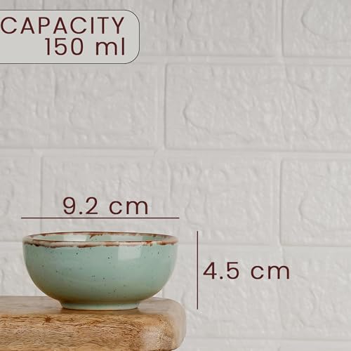 Image of The Earth Store Mint Ceramic Dinner Set of 8 Pieces Serving for 4, Microwave and Dishwasher Safe Plates & Bowls for Dining, Bone-Ash Free Crockery Set for Dining and Gifting